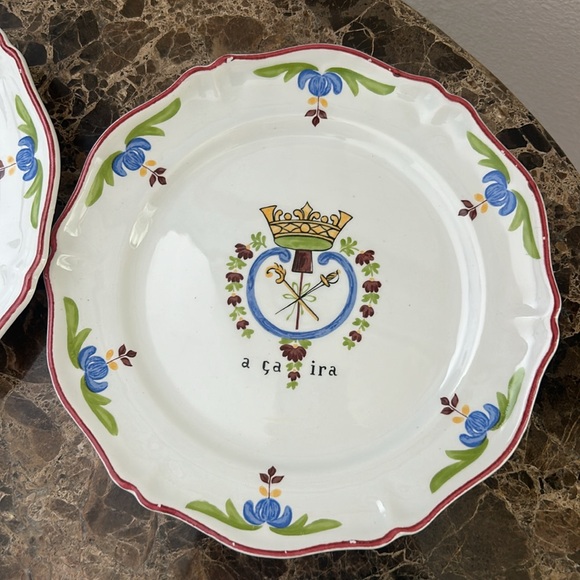 Saint Amand Liberte Hand Painted Plate—Vintage—BEAUTIFUL!!  Great Vintage Cond! - Picture 9 of 16